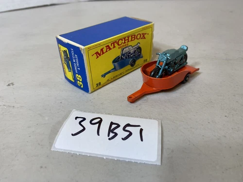 Matchbox Lesney vintage car box Honda M/Cycle & Trailer No 38 motorcycle 39B51
