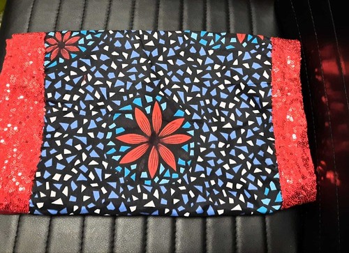 Christmas Red Green Glitter Ethnic Table Runner Ankara 6 Table Napkins AfroParty - Picture 13 of 16