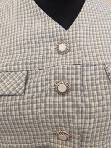 Gilet vintage grigio chiaro Gingham e set inferiore - Foto 3 di 10