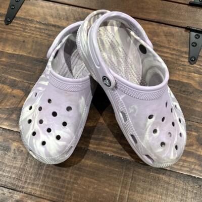 Unisex Clogs Crocs Classic Marbled Tie-Dye Clog Lavender W6 M4