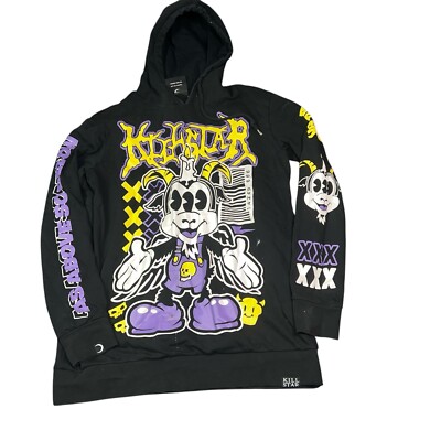 Killstar Black Goth Punk Zip Up Hoodie full zip hoodie Jacket Medium Worldwide