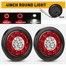 2x 4inch Round Led Truck Trailer Stop Turn Tail Brake Lights Reverse Waterproof 2x 4inch Round Led Truck Trailer Stop Turn Tail Brake Lights Reverse Waterproof