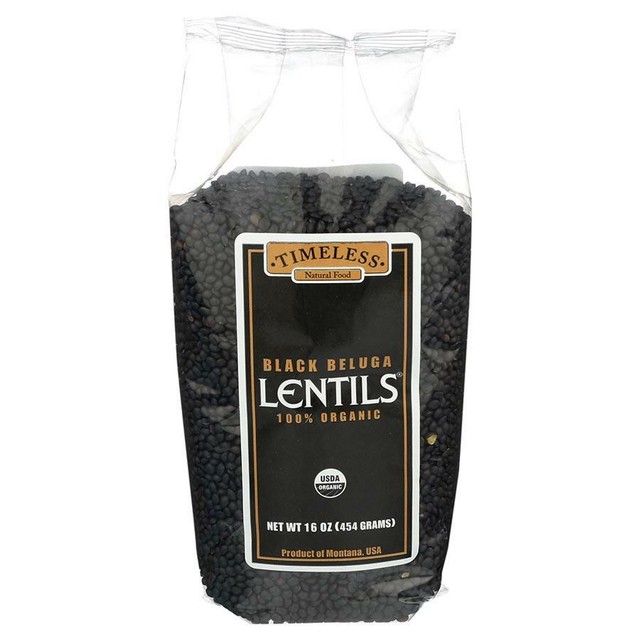 Timeless Natural Foods Organic Black Beluga Lentils 16 oz.
