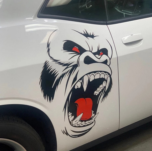 Horror Ape Totem Graphics Sticker DIY Vinyl Decal Car Exterior Decor Accessories