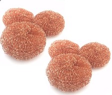 6 x Copper Coated Scourer Heavy Duty Kitchen Pots Pans Scrubber Cleaning Fast