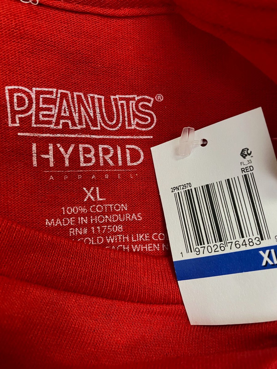 Hybrid Men's Red Snoopy Short Sleeve T-Shirt Size XL | eBay