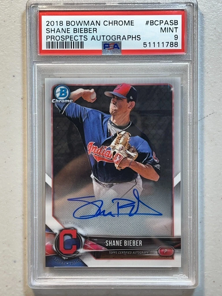Shane Bieber trading card