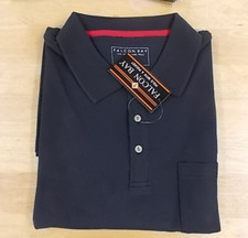 Falcon Bay Men's Pocket Pique Polo, Black, Size M-8X Big and Tall Men's Shirts