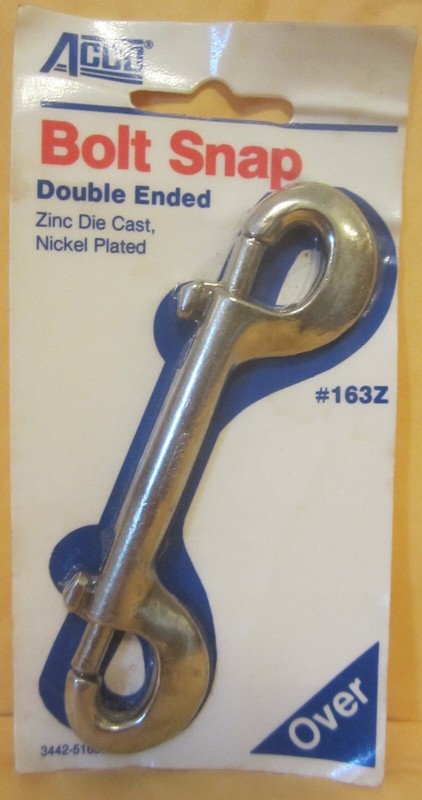 Double Ended Bolt Snap,4 5/8" Lg,Zinc Die Cast,Nickel Plated,Acco 163Z,1985,New