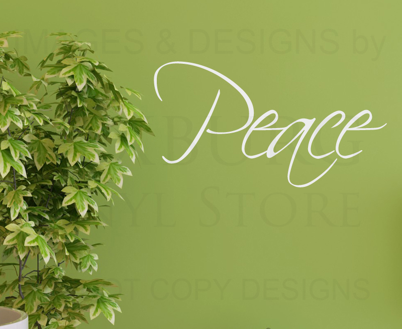 Vinyl Wall Decal Art Lettering for Peaceful Home Decor W16