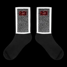 SOCKS TO MATCH Retro 3 BLACK CEMENT SNEAKERS BY OVERHYPED
