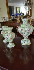 Italian 2 Piece Vases Set Putty Flowers
