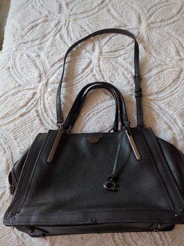 Coach Dreamer 36 38550 Black Pebble Leather Satchel Bag Purse Women