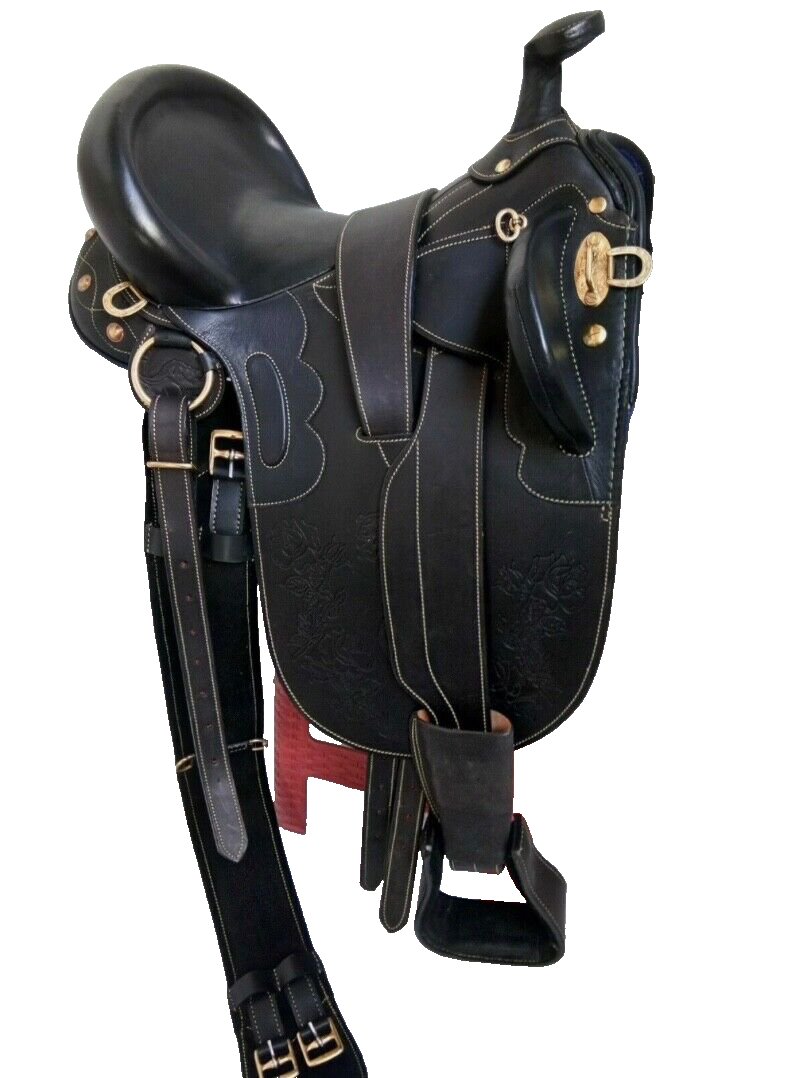 Selle Stock Australienne En Cuir – 15 à 18 Pouces – Toutes Tailles – Noire – Inde