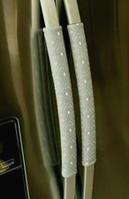 Refrigerator Oven Door Padded Appliance Handle Covers Diamond Frosted Set of Two