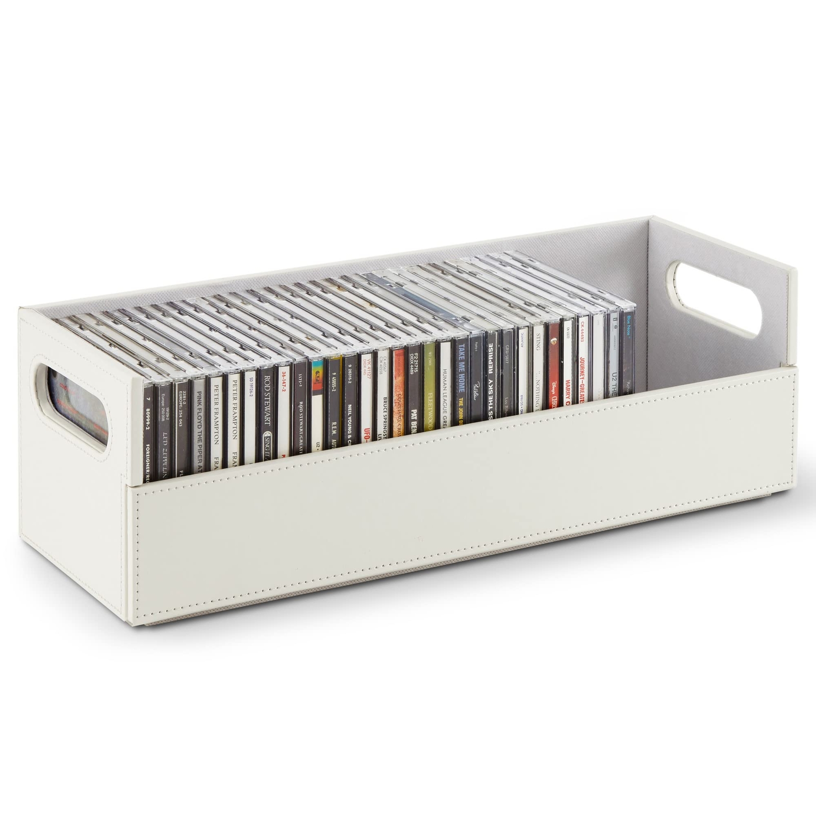 CD Storage Box Organizer Shelf for Movie Cases DVDs Cassette Tape Display Sta...