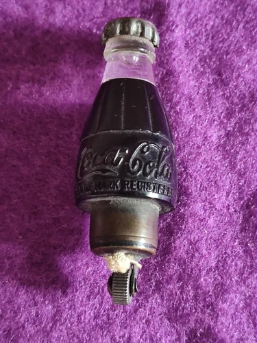 Vintage Coca Cola Figural Bottle Miniature Cigarette Lighter-for repair