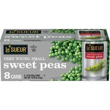 Le Sueur Very Young Small Sweet Peas 15 oz Cans – 8 Pack. Free Shipping
