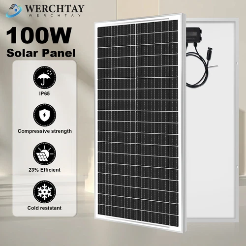 100W Watt 12V Monocrystalline Solar Panel For RV Camping Home Off Grid Golf Boat