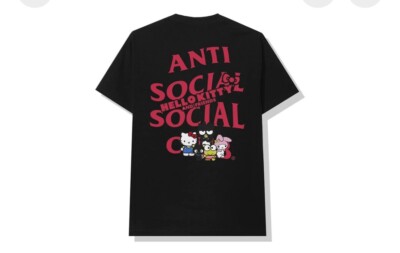 Anti Social Social Club Hello Kitty And Friends Tee Black Size L  