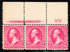 MOstamps - US #267 Mint OG NH Plate # Strip of 3 - Lot # MO-20A SCV $57.50