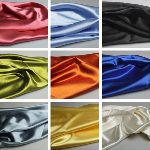 Satin Fabric Faux Silk Thick for Shirt Dress Curtain Tablecloth 150*100cm - Picture 2 of 42