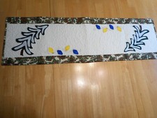 Quilted Christmas table runner - trees and lights - handmade
