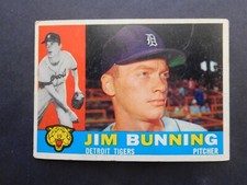 JIM BUNNING DETROIT TIGERS & HOF 1960 TOPPS CARD #502