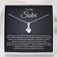 To My Sister Necklace, Birthday Gift For Little Sister, Birthday Gift
