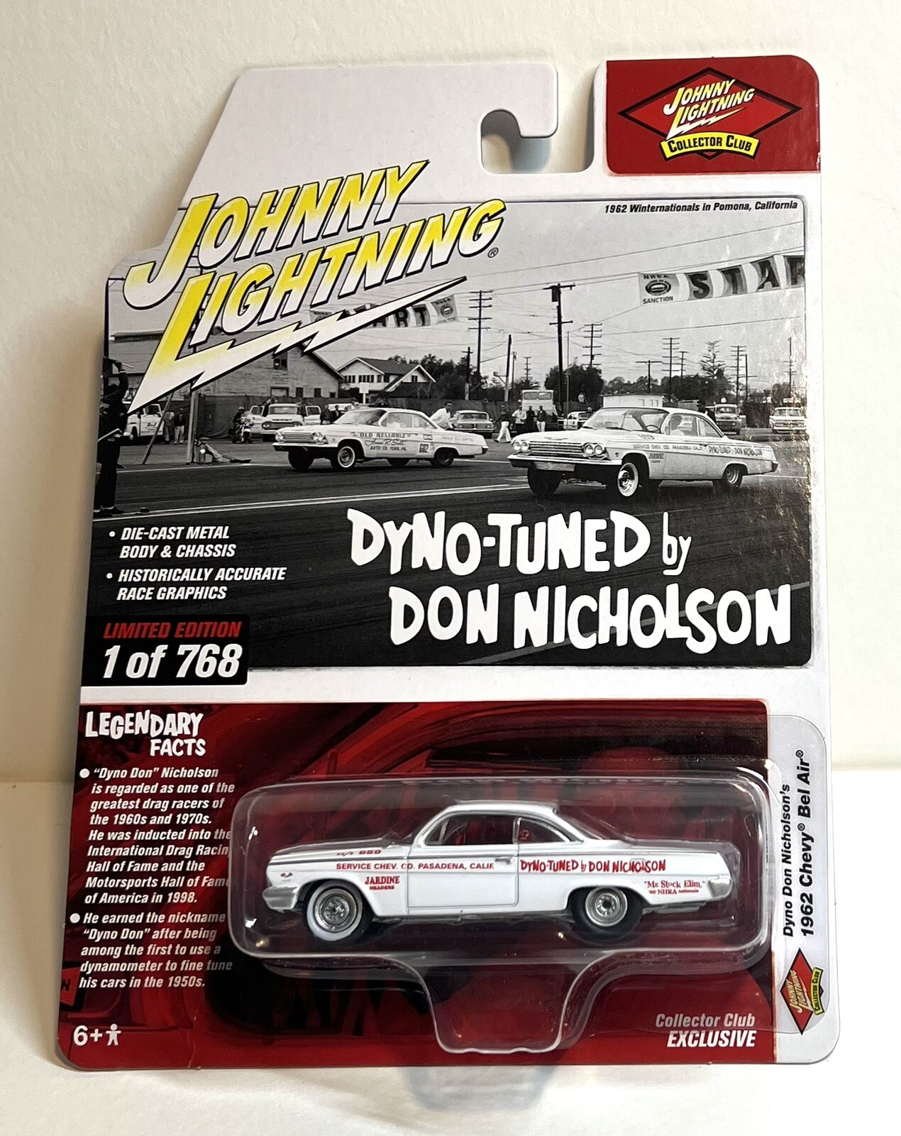 Johnny Lightning 1962 CHEVY BEL AIR DYNO DON NICHOLSON LIMITED 768 /NEW ...