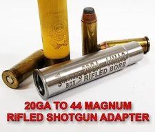 20GA to 44 MAG RIFLED Shotgun Adapter - Chamber Reducer - Stainless - Free Ship✅