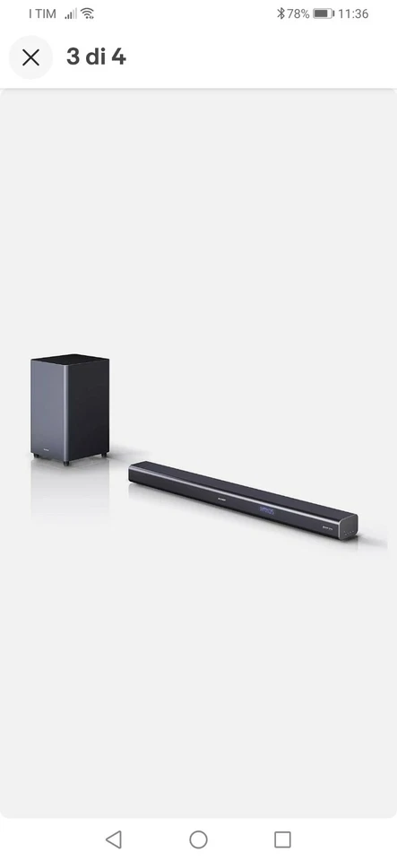 Sharp 440W Dolby Atmos Soundbar with Bluetooth, 4K HDMI and LED Display - Black - Immagine 3 di 4
