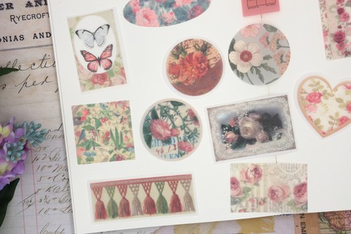 Flower Washi stickers | flower art painting pattern themed stickers junk journal - Picture 4 of 10