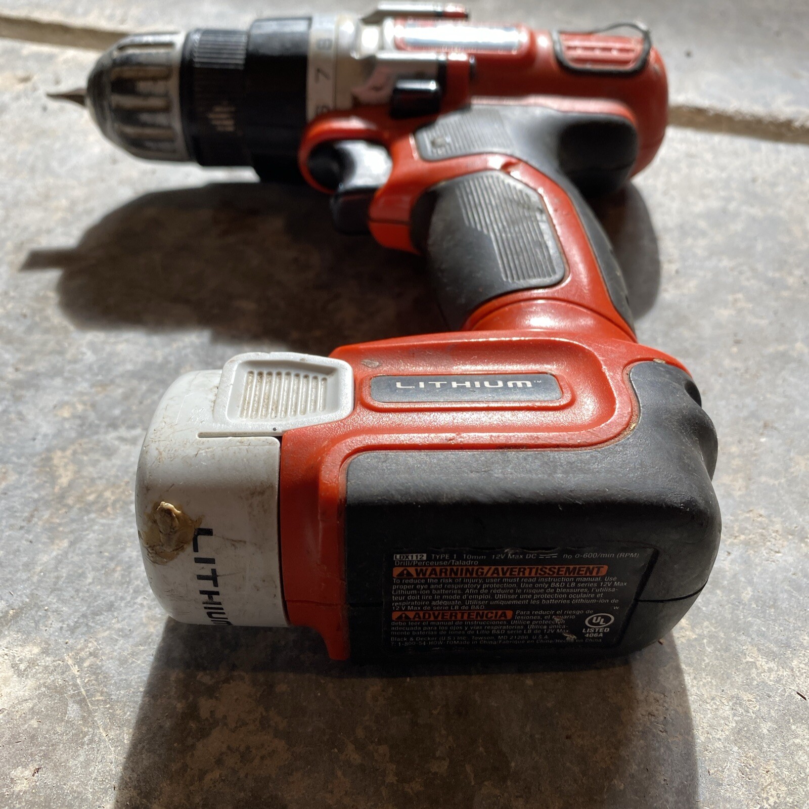 Black & Decker 12 Volt Cordless Drill LDX112 and Lithium Battery LB12 No Charger eBay