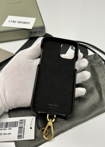 Tom Ford Black Logo Leather IPHONE 11 Pro Case With Lanyard - Gold Hardware - Picture 4 of 8