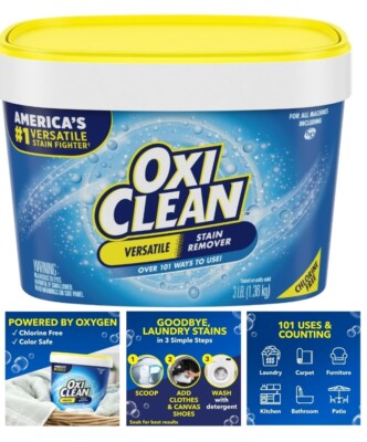 OXI CLEAN NO SCENT VERSATILE STAIN  REMOVER DETERGENT BOOSTER 3 Lb. 65 LOADS