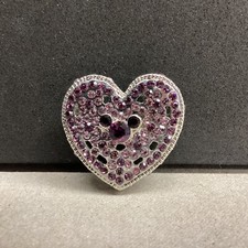 Disney Marked Silver Tone Purple Rhinestone H...