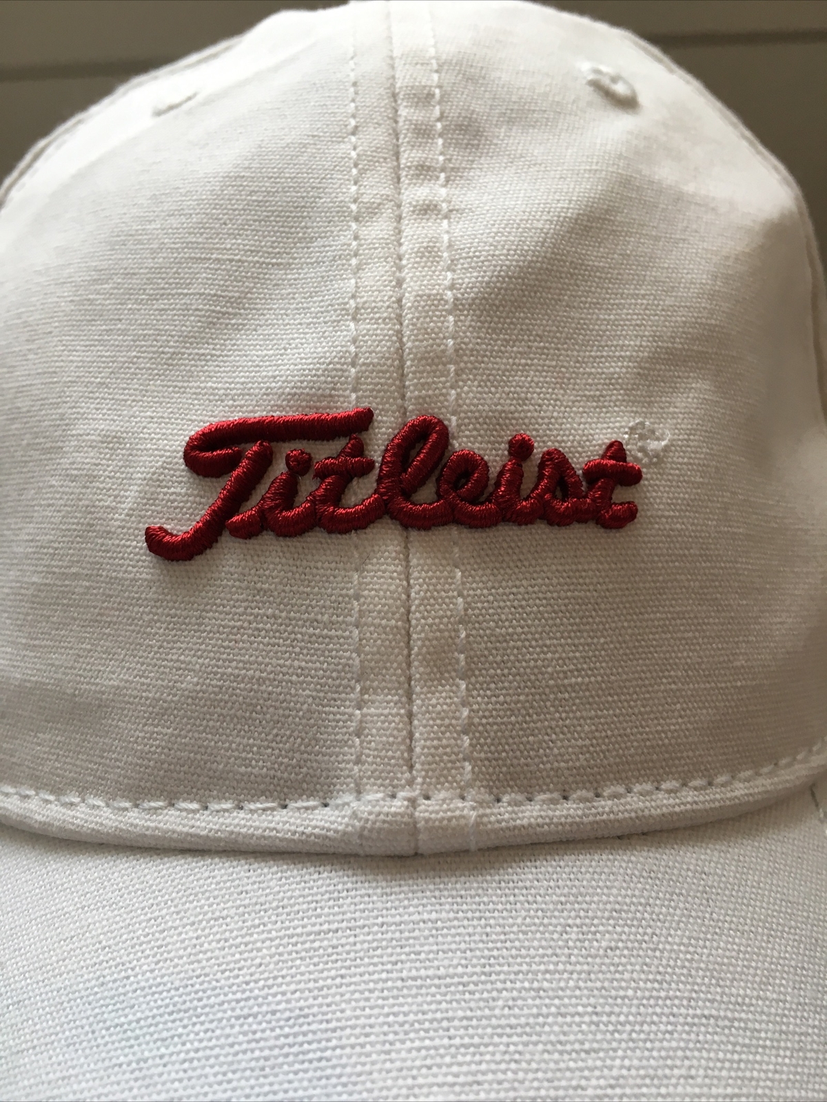 Titleist Hat/cap Strap Back Adjustable White Red … - image 2
