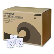 Boardwalk 6144 2-Ply Toilet Tissue, Septic Safe, White, 400 Sheets/Roll, 96/CT