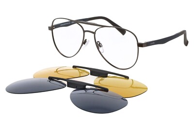 Zero Brille RH+ RHA42c01 Farbe Grau mit 2 magnetischen Clips