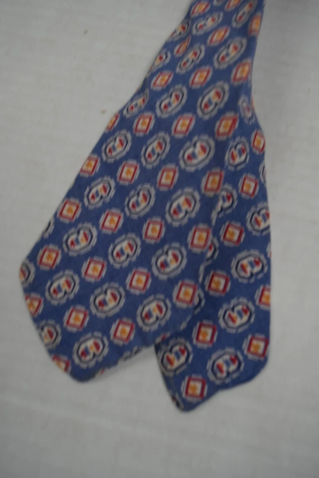 Corbata de cuello de colección para niño años 30 juvenil azul algodón rojo foulard 39" x 3" nueva en caja Foto 3 de 4
