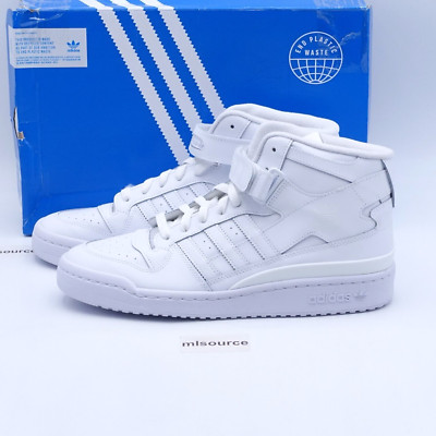◆adidas◆ forum mid white FY4975 adidas Men's Forum Mid Leather Sneakers FY4975 Triple White