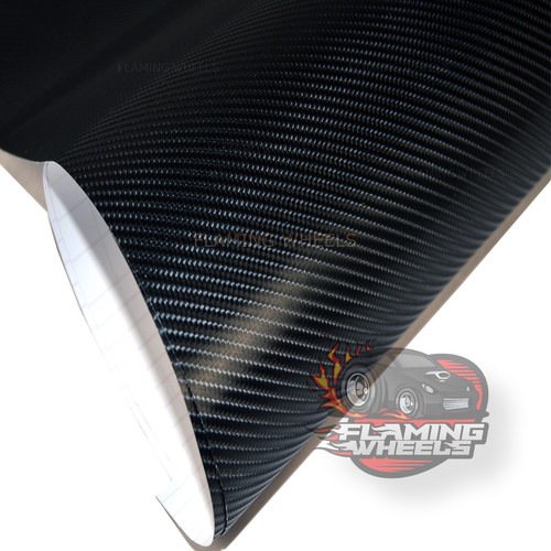 1.5m x 30cm 4D Carbon fibre vinyl wrap BLACK sticker decal car FREE SQUEEGEE - Picture 5 of 12