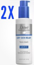 Dove DermaSeries Replenish Dry Skin Face Cream Fragrance Free 4.8oz Each 2PK 