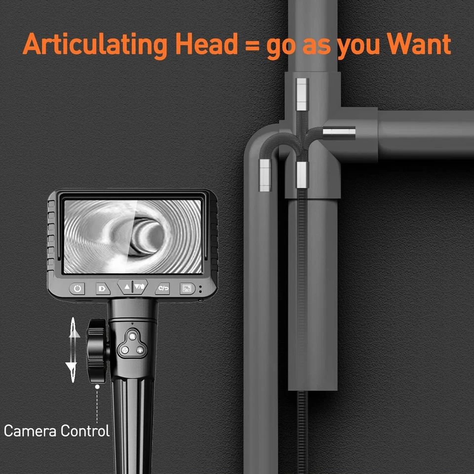 Cámara de inspección impermeable 1080P de alta definición - Boroscopio articulado de 10 pies Foto 4 de 4
