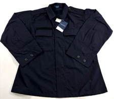 NWT LG SHORT PROPPER MENS F5452 BDU 2 POCKET COAT L/S SHIRT NAVY W/ NAME TAG