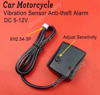 Schock Vibration Klopfsensor für Auto Alarmanlagen Universal 12V DC 3 Pin 90cm Kabel
