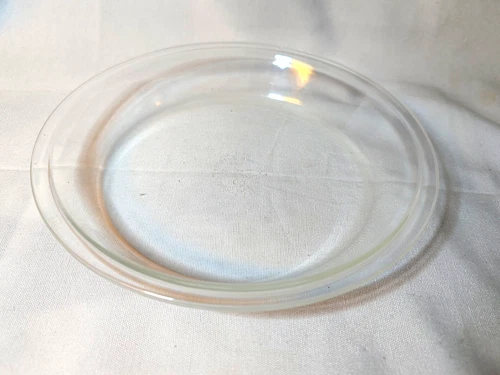 Vintage PYREX 8" Clear Glass Round 1 3/8" Deep Pie Plate #208 Older Trade Stamp