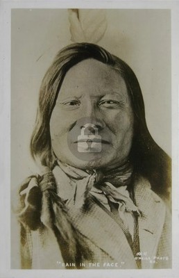1920s Native American Sioux Indian Chief Rain In The Face RPPC Postcard COPY