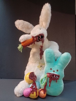 Oddities 16'' Easter Horror Bunny Rabbit Custom Made Stuffed Animal Plush & Peep